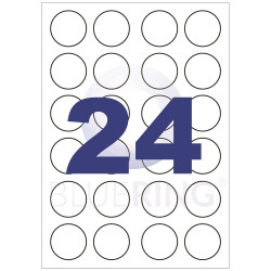 Etikett címke, 40mm, kör 100 lap, 24 címke/lap Író- irodaszer, papíráru Egyéb