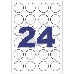 Etikett címke, 40mm, kör 100 lap, 24 címke/lap Író- irodaszer, papíráru Egyéb