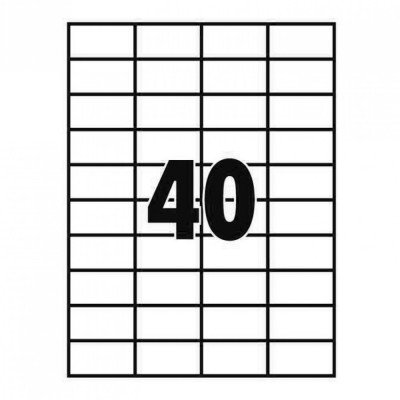 Etikett címke, 48,5x25,4mm, 100 lap, 40 címke/lap