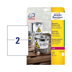 Etikett címke, 210 x148mm, időjárásálló poliészter 2 címke/ív 20 ív/doboz, Avery fehér Író- irodaszer, papíráru Avery