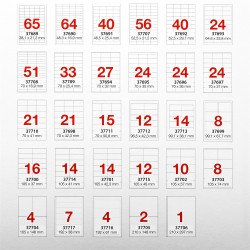 Etikett címke, 70x32mm, 100 lap, 27 címke/lap A-Series Író- irodaszer, papíráru A-series