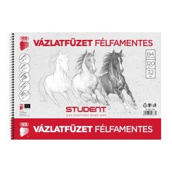 Vázlatfüzet B4, 120g. félfamentes Student Író- irodaszer, papíráru Ico