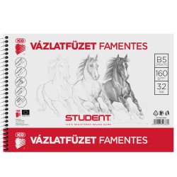 Vázlatfüzet B5 160g. famentes Student Író- irodaszer, papíráru Ico