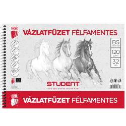 Vázlatfüzet B5 120g. félfamentes Student Író- irodaszer, papíráru Ico