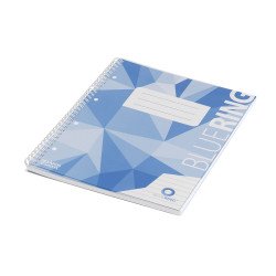 Spirálfüzet A4, 70lap, műanyag borítós perforált lyukasztott Bluering® vonalas Író- irodaszer, papíráru Bluering