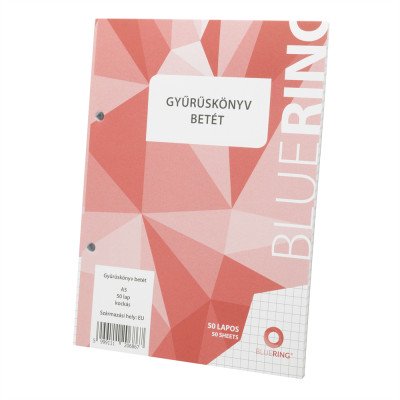 Gyűrűskönyv betét A5, 50lap Bluering® kockás