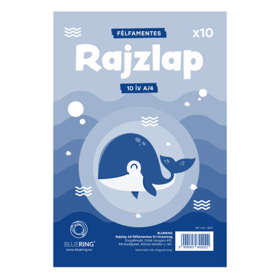 Rajzlap A4, félfamentes fóliázva Bluering® 10 ív/csomag,
