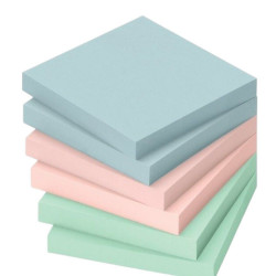 Jegyzettömb öntapadó, 75x75mm, 6 x100lap, Info Notes, pastell mix, kék, zöld, rózsa Író- irodaszer, papíráru Info Notes