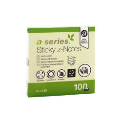 Jegyzettömb öntapadó, 75x75mm, 100lap, `Z` A-Series, sárga Író- irodaszer, papíráru A-series