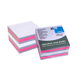 Jegyzettömb öntapadó, 75x75mm, 450lap, Info Notes, brilliant mix, lila, rózsaszín, fehér Író- irodaszer, papíráru Info Notes