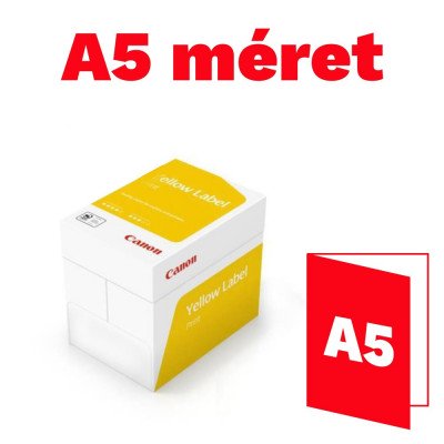 Másolópapír A5, 80g, Canon Yellow Label 500ív/csomag, Másolópapír A5, 80g, Canon Yellow Label 500ív/csomag,
