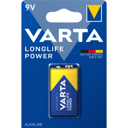 Elem 9V 6LR61 Longlife Power 1 db/csomag, Varta Irodatechnika, kellékei Varta