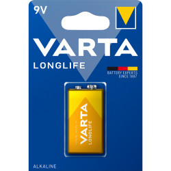 Elem 9V-os 6LR61 E Longlife 1 db/csomag, Varta Irodatechnika, kellékei Varta