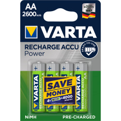 Elem tölthető akku AA ceruza 2600 mAH Power 4 db/csomag, Varta Irodatechnika, kellékei Varta