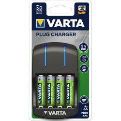 Elemtöltő, akku Plug töltő + 4 db AA 2100 mAH Varta Irodatechnika, kellékei Varta