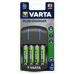 Elemtöltő, akku Plug töltő + 4 db AA 2100 mAH Varta Irodatechnika, kellékei Varta