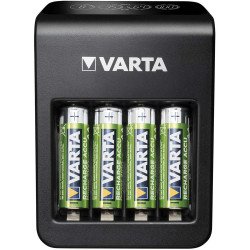 Elemtöltő, akku LCD Plug töltő + 4 db AA 2100 mAH Varta Irodatechnika, kellékei Varta