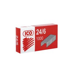 Tűzőkapocs 24/6, piros dobozos Ico Irodatechnika, kellékei Ico