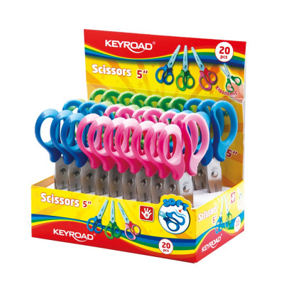 Olló 13 cm tompa fejű 20 db/display Keyroad Soft Grip vegyes színek Olló 13 cm tompa fejű 20 db/display Keyroad Soft Grip vegyes színek