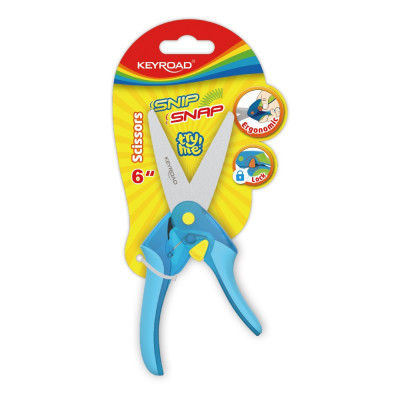 Olló 15 cm tompa fejű Keyroad Snip Snap vegyes színek Olló 15 cm tompa fejű Keyroad Snip Snap vegyes színek
