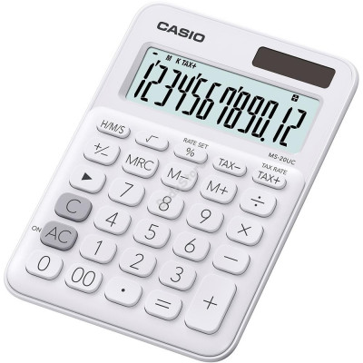 Számológép asztali 12 digit nagy kijelző Casio MS 20 UC fehér Számológép asztali 12 digit nagy kijelző Casio MS 20 UC fehér