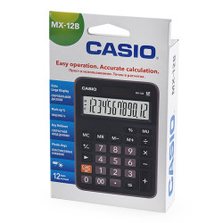 Számológép asztali 12 digit, döntött kijelző Casio MX12B fekete Irodatechnika, kellékei Casio