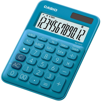 Számológép asztali 12 digit nagy kijelző Casio MS 20 UC kék Számológép asztali 12 digit nagy kijelző Casio MS 20 UC kék