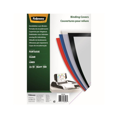 Előlap, A4, 500 mikron, 50 db/csomag, Fellowes® Fantaisie, áttetsző Előlap, A4, 500 mikron, 50 db/csomag, Fellowes® Fantaisie, áttetsző