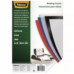 Előlap, A4, 500 mikron, 50 db/csomag, Fellowes® Fantaisie, áttetsző Irodatechnika, kellékei Fellowes