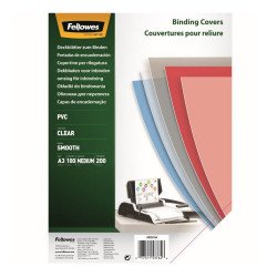 Előlap, A3, 200 mikron, 100 db/csomag, Fellowes® víztiszta Irodatechnika, kellékei Fellowes