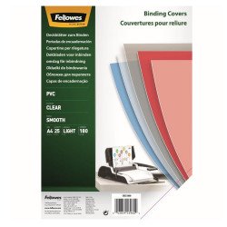 Előlap, A4, 180 mikron, 25 db/csomag, Fellowes® víztiszta Irodatechnika, kellékei Fellowes