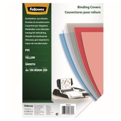 Előlap, A4, 200 mikron, 100 db/csomag, Fellowes® áttetsző sárga Irodatechnika, kellékei Fellowes