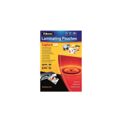 Lamináló fólia, 60x90mm, 125 mikron, fényes, 100 db/doboz, Fellowes® Irodatechnika, kellékei Fellowes