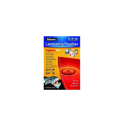 Lamináló fólia, 83x113mm, 125 mikron, fényes, 100 db/doboz, Fellowes® Irodatechnika, kellékei Fellowes