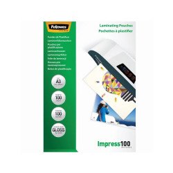 Lamináló fólia, A3, 100 mikron, fényes, 100 db/doboz, Fellowes® Irodatechnika, kellékei Fellowes