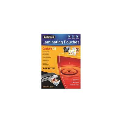 Lamináló fólia, A3, 125 mikron, matt, 100 db/doboz, Fellowes® Lamináló fólia, A3, 125 mikron, matt, 100 db/doboz, Fellowes®