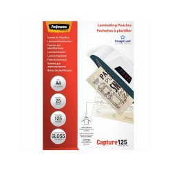 Lamináló fólia, A4, 125 mikron, fényes, 25 db/doboz, Fellowes® Irodatechnika, kellékei Fellowes