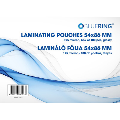 Lamináló fólia 54x86mm, 125 micron 100 db/doboz, Bluering®