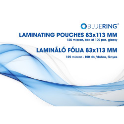 Lamináló fólia 83x113mm, 125 micron 100 db/doboz, Bluering® Irodatechnika, kellékei Bluering