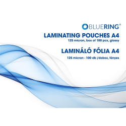 Lamináló fólia A4, 125 micron 100 db/doboz, Bluering® Irodatechnika, kellékei Bluering