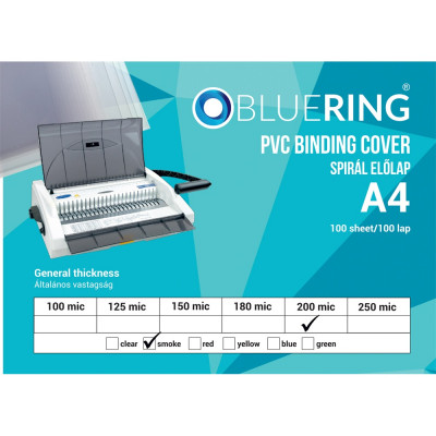 Előlap, A4, 200 micron 100 db/csomag, Bluering® füst
