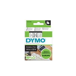 Feliratozógép szalag Dymo D1 S0720780/43613 6mmx7m, ORIGINAL, fekete/fehér Irodatechnika, kellékei Dymo