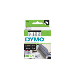 Feliratozógép szalag Dymo D1 S0720670/40910 9mmx7m, ORIGINAL, fekete/víztiszta Irodatechnika, kellékei Dymo