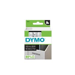 Feliratozógép szalag Dymo D1 S0720500/45010 12mmx7m, ORIGINAL, fekete/víztiszta Irodatechnika, kellékei Dymo