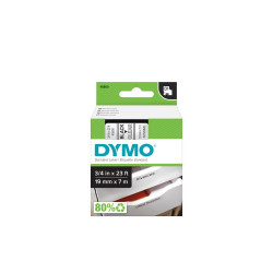 Feliratozógép szalag Dymo D1 S0720820/45800 19mmx7m, ORIGINAL, fekete/víztiszta Irodatechnika, kellékei Dymo