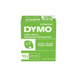 Feliratozógép szalag Dymo Letratag S0721510/59421 papír 12mmx4m, ORIGINAL fekete/fehér Irodatechnika, kellékei Dymo