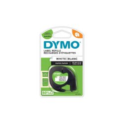 Feliratozógép szalag Dymo Letratag S0721510/59421 papír 12mmx4m, ORIGINAL fekete/fehér Irodatechnika, kellékei Dymo