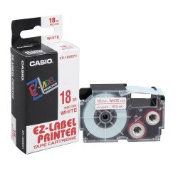 Feliratozógép szalag XR-18WER1 18mmx8m Casio piros/fehér Irodatechnika, kellékei Casio