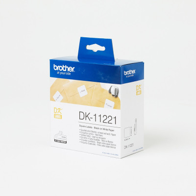 Brother DK11221 etikett 23x23mm 1000 db etikett/doboz fekete/fehér Brother DK11221 etikett 23x23mm 1000 db etikett/doboz fekete/fehér