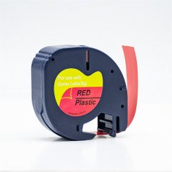 Feliratozógép szalag kompatibilis Dymo Letratag S0721630/59424 12mmx4m ECO piros Irodatechnika, kellékei Eco